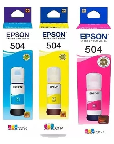 Botella De Tinta Original Epson T 504 Cyan L6171 L6191