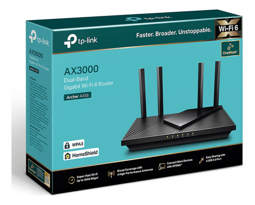 Archer Ax55 Tp-link Wi-fi 6 Router Dual Band Ax3000