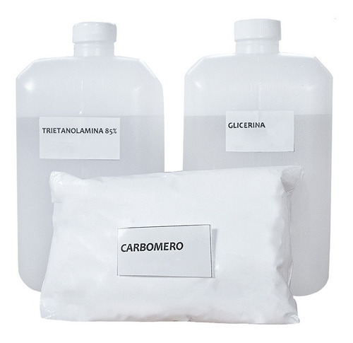 Kit Gel Carbomero 1.5kg Trietanolamina 3kg Glicerina 3kg 