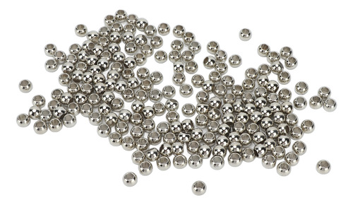 Perlas Espaciadoras Redondas Plateadas, 200 Unidades, Agujer