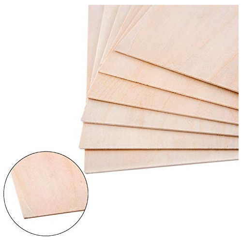 6 Piezas De Láminas De Madera Contrachapada Natural Si...