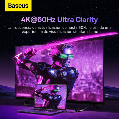 Adaptador Baseus Switch Hdmi Bidireccional 2 En 1 Smart 4k