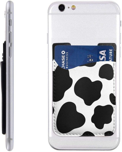 Porta Tarjetas Cow Print Adhesiva Para Funda De Celular