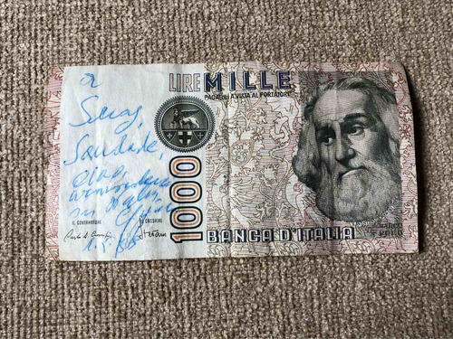 Cédula De 1000 Liras Italianas (mille Lire) Leia Descrição (Usado)