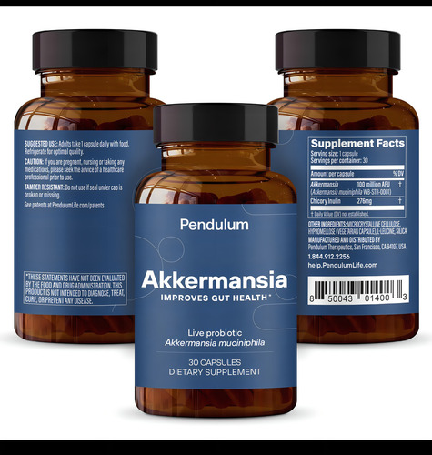 Pêndulo Probiótico Akkermansia Com Fibra Prebiótica 30 Cápsu