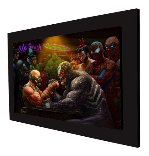 Cuadro 60x40cms Decorativo Dc Comics Vs Marvel +envío Gratis