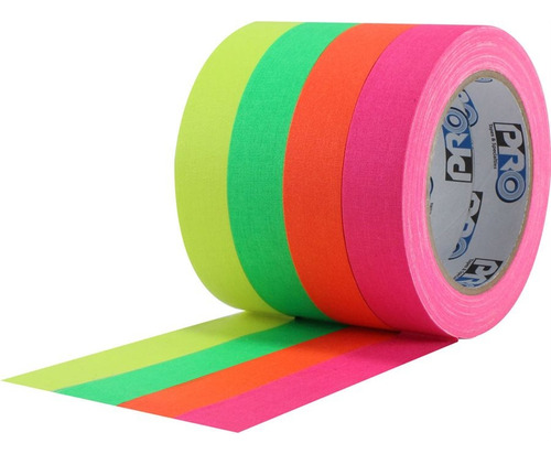 Cinta Gaffer Tape Fluorescente 1 Pulgada 4 Pack