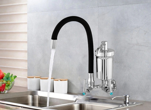 Torneira Gourmet Preta Cozinha Luxo Com Filtro Parede Gpa