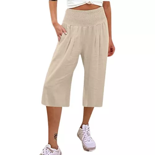 LaiEr Pantalones de Yoga para Mujer con 4 Bolsillos, Pantalones de Trabajo  de Cintura Alta en 4 direcciones, Pantalones Largos Acampanados con Control  de Abdomen, Blanco,XS : : Moda