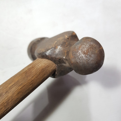 Imagen 6 de 7 de Antiguo Martillo Herrero Bolita Mango Roble Orig Mag 59356