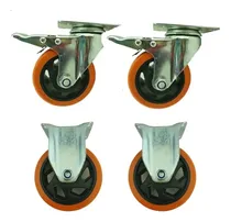 Comprar Set 2 Ruedas Fijas + 2 Giratorias Con Frenos - 6 Pulgadas
