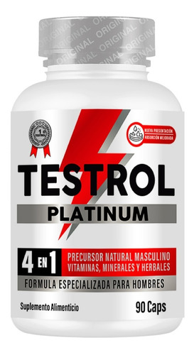 Testrol Platinum 4en1 Potenciador Masculino Natural 90 Caps Sabor CAPSULAS