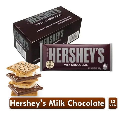 Chocolatina Hersheys 43gr X 12 Uds