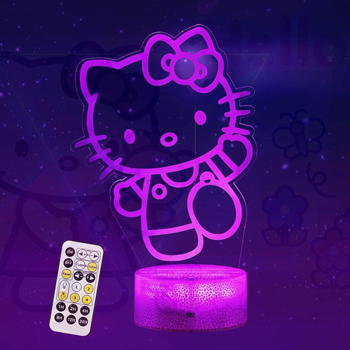 Cat Night Light - Anime Charater 7 Color Change Decor Kitty 