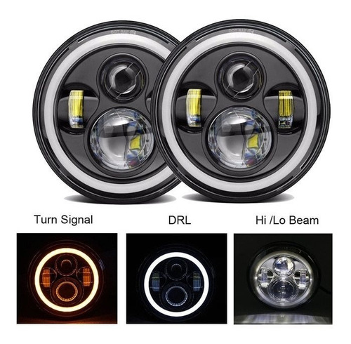 Opticas Faros Cree Led 7 PuLG Con Lupa Ford Jeep Chevy