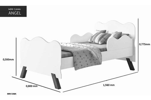 Imagem 4 de 6 de Mini Cama Angel Nuvem Com Brinde Colchão Infantil - Promoção