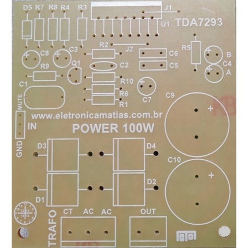 Placa Para Montar Amplificador De Até 100w