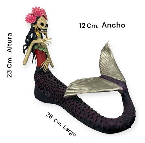 Catrina De Barro En Forma De Sirena Capula Michoacán