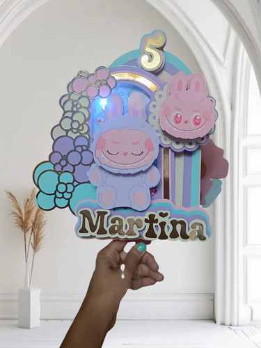 Caketopper Labubu Muñeco Adorno Para Torta Agua Labubu