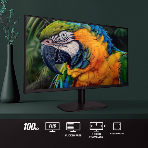 Monitor Aoc Con Pantalla De 27 1920x1080, 100hz, 101% Srgb Negro (Usado)