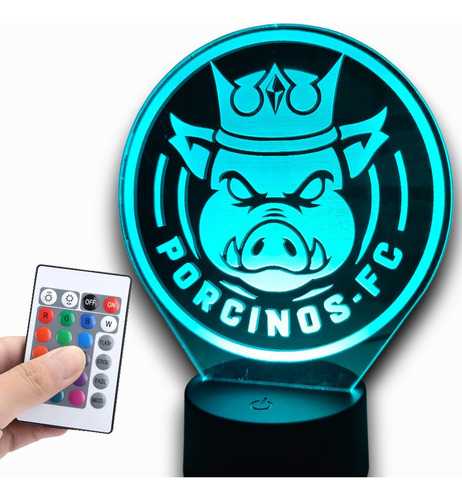 Lampara Led Porcinos Ibai Streamer E Kings League Con Contro Negro