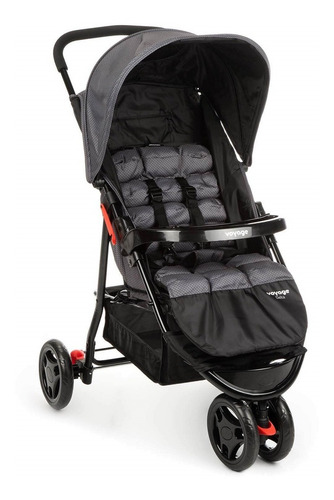 Imagem 4 de 10 de Carrinho De Bebe Travel System Delta - Cinza Grid - Voyage