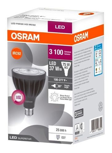 Osram - Lâmpada Led Hci Par30 37w 4000k Bivolt 30° - 7015293
