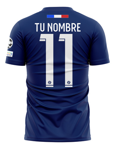 Playera Deportiva Paris Personalizada Nombre Y Numero