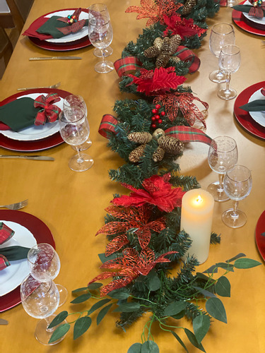 Colar De Mesa Natalino Vermelho G