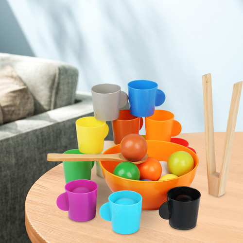 Bolas De Arco-íris Em Copos Brinquedo Montessori,