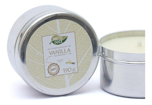 Vela Perfumada Ambiente Vanilla 190g Artesanal Mato Doce