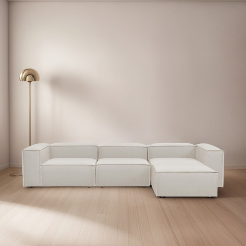 Sala Esquinera Hueso Modular Moderna Minimalista Latt Soft Hueso Soft