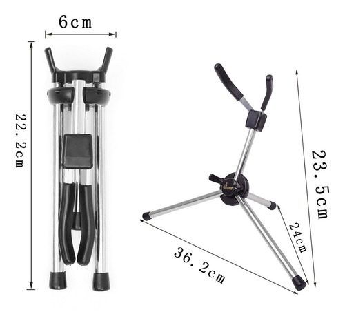 Piso De Metal Profissional Saxofone Soprano Suporte Portátil