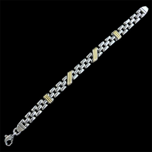 Pulsera Panther De Plata Y Oro 31,2 Gr Plata 6 Cm 20 Cm (Usado)