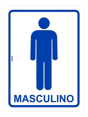 Placa Look 15x20cm (sanitario Masculino) - Kit C/5 Peca