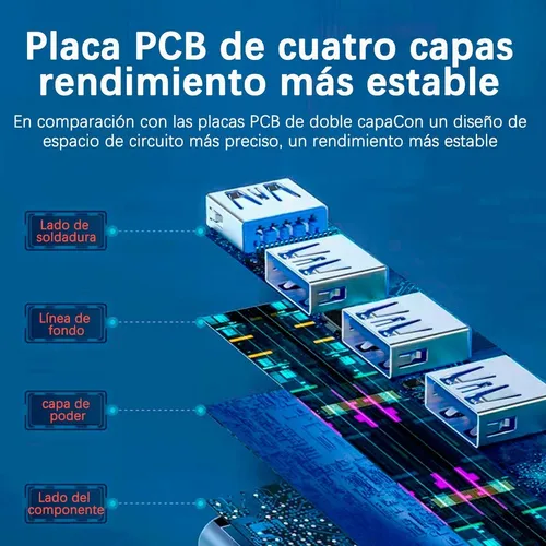 Multi Usb 3.0 Hub Divisor De 7 Puertos Velocidad De 5 Gbps