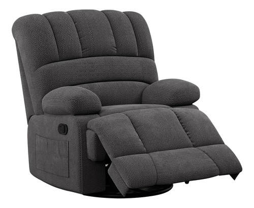 Sofa Reclinable Giratorio Mecedor Para Silla Sala Estar Gris