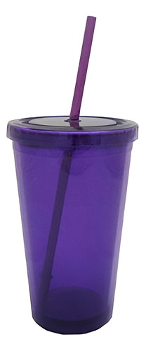 Vaso De Acrílico Transparente 450 Ml Morado Linnar