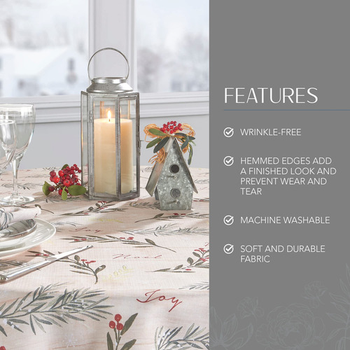 Elrene Home Fashions Mantel De Tela Con Adornos De Rbol Navi