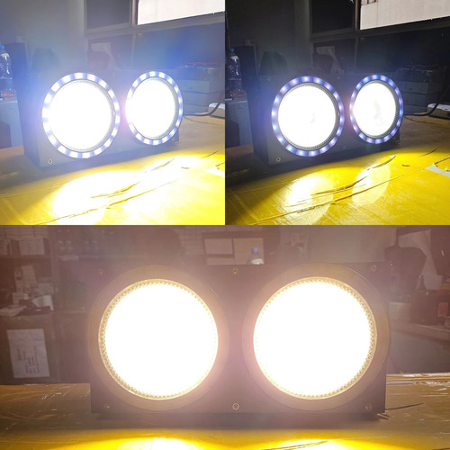 2x Refletor Mini Brut Led 200w Branco Led Rgb Strobo Dmx512