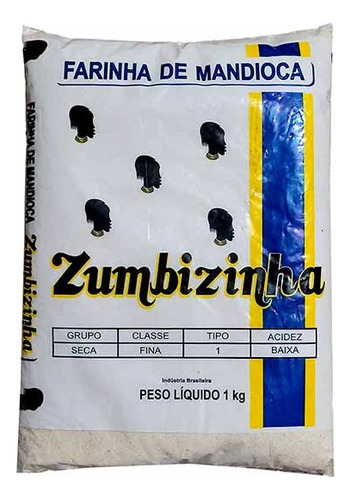 Farinha De Mandioca Zumbi - Zumbizinha 1kg Fina Tipo 1