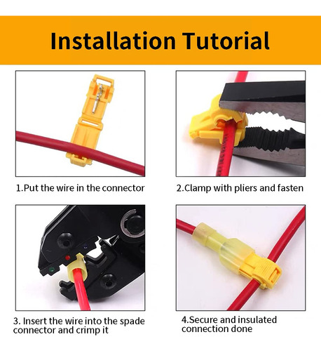 T-tap Wire Connectors, 120pcs 22-18awg Insulated Male Qui...