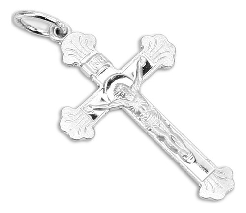 Crucifijo Exquisito De Plata De Ley 925 Silver Necklace For
