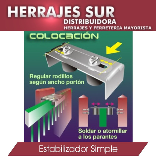 Imagen 4 de 9 de Estabilizador Simple Rodillos Porton Corredizo