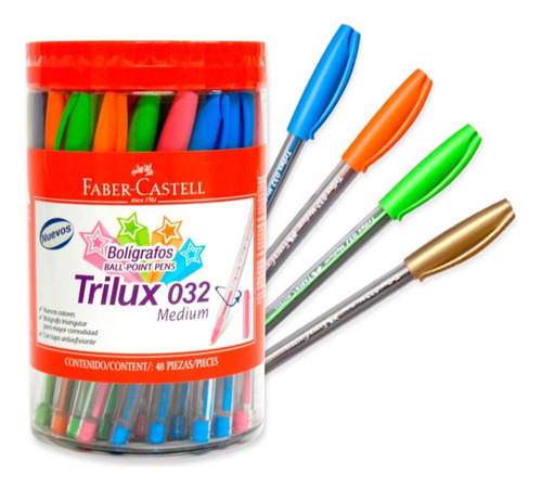 Lápicera Bolígrafo Trilux 032 X 48 Faber Castell Colores