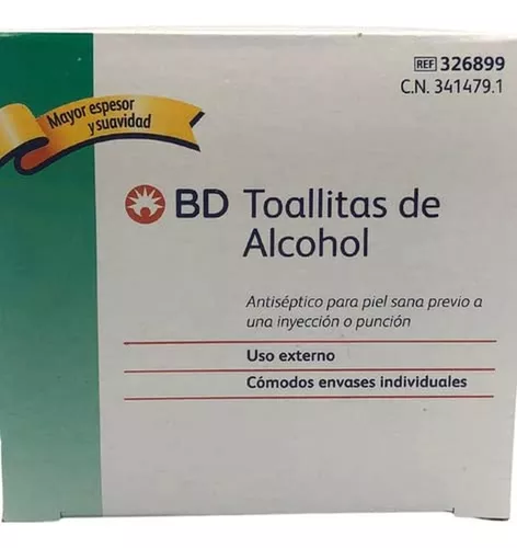 Toallitas De Alcohol 200 Piezas Bd 2 Paquetes 100 Pzs C/u