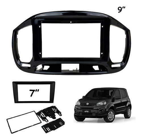 Marco Adaptador Frente Pantalla 2 Din 9 Pulgadas Fiat Uno