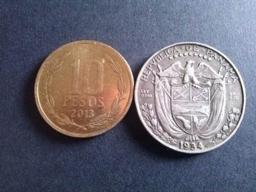 Moneda Panamá 1/4 De Balboa 1954 Plata Muy Escasa (c34)