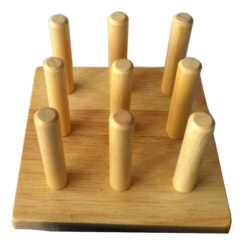 Juego Torre Geometrica Madera Didáctica Ingenio Romopecabeza