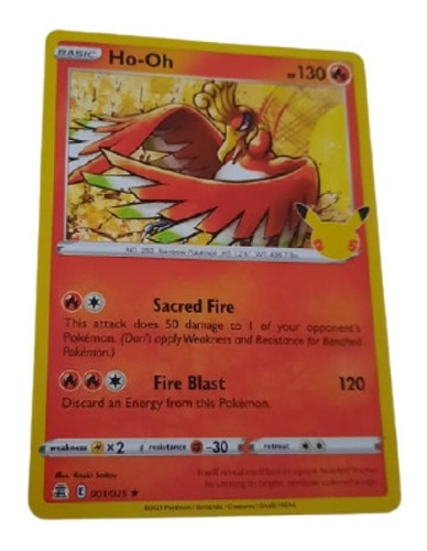 Carta Pokemon Ho-oh 001/025 Celebrations 